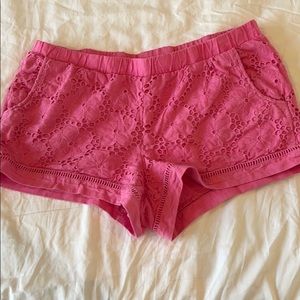 Lilly Pulitzer pink lace shorts